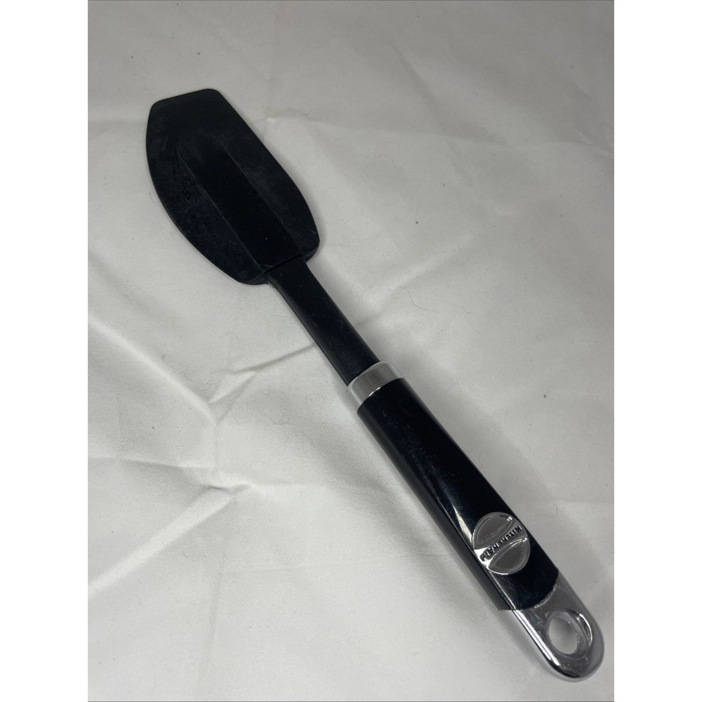 KitchenAid Gourmet Scraper Spatula Black Silicone 12.5" Kitchen Utensil Pre ownd